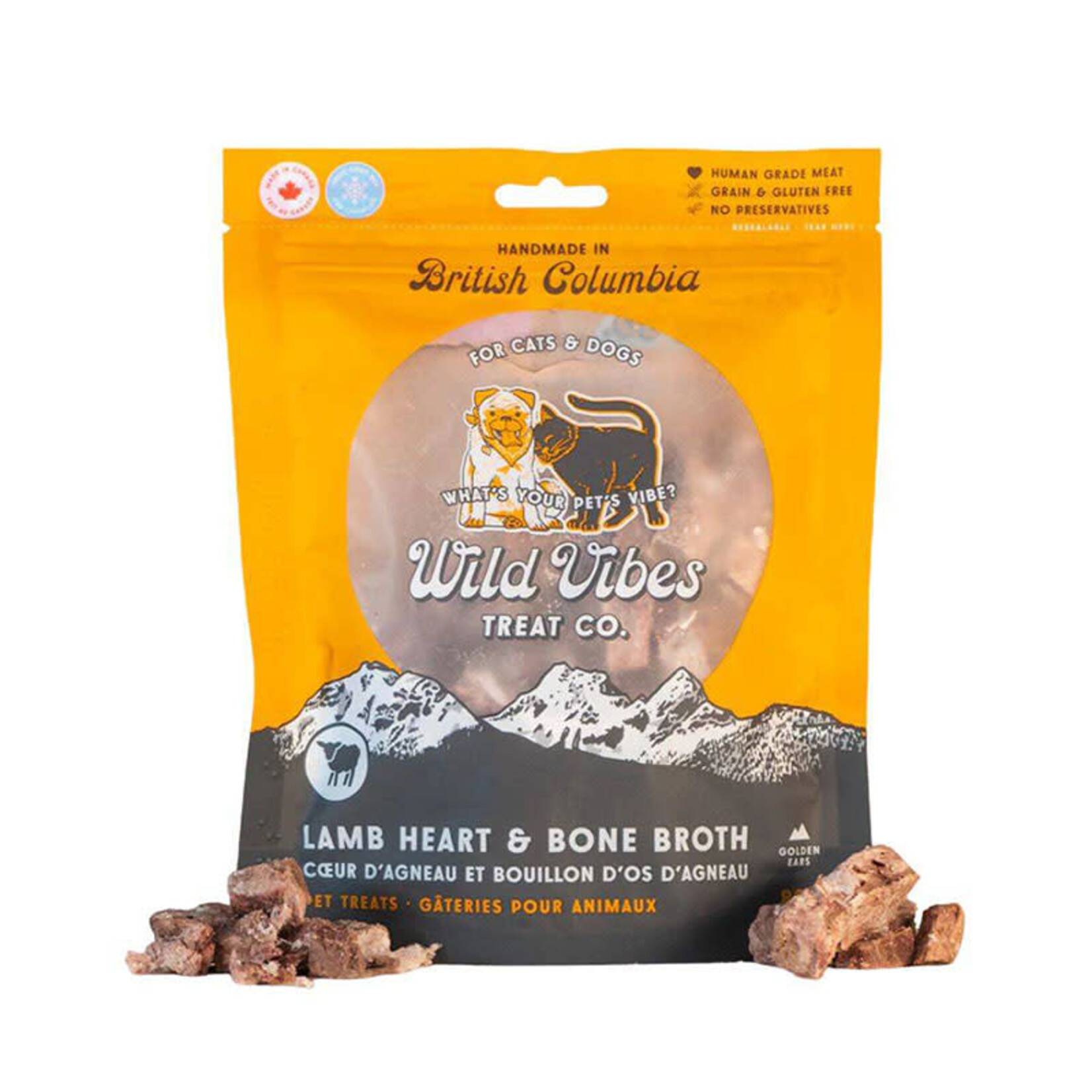 Wild Vibes Wild Vibes - Gâteries au bouillon d'os et coeurs d'agneau - 80g