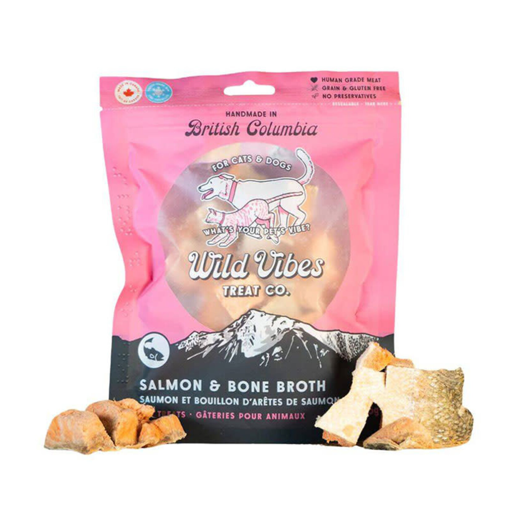 Wild Vibes Wild Vibes - Gâteries au bouillon d'os et saumon - 75g