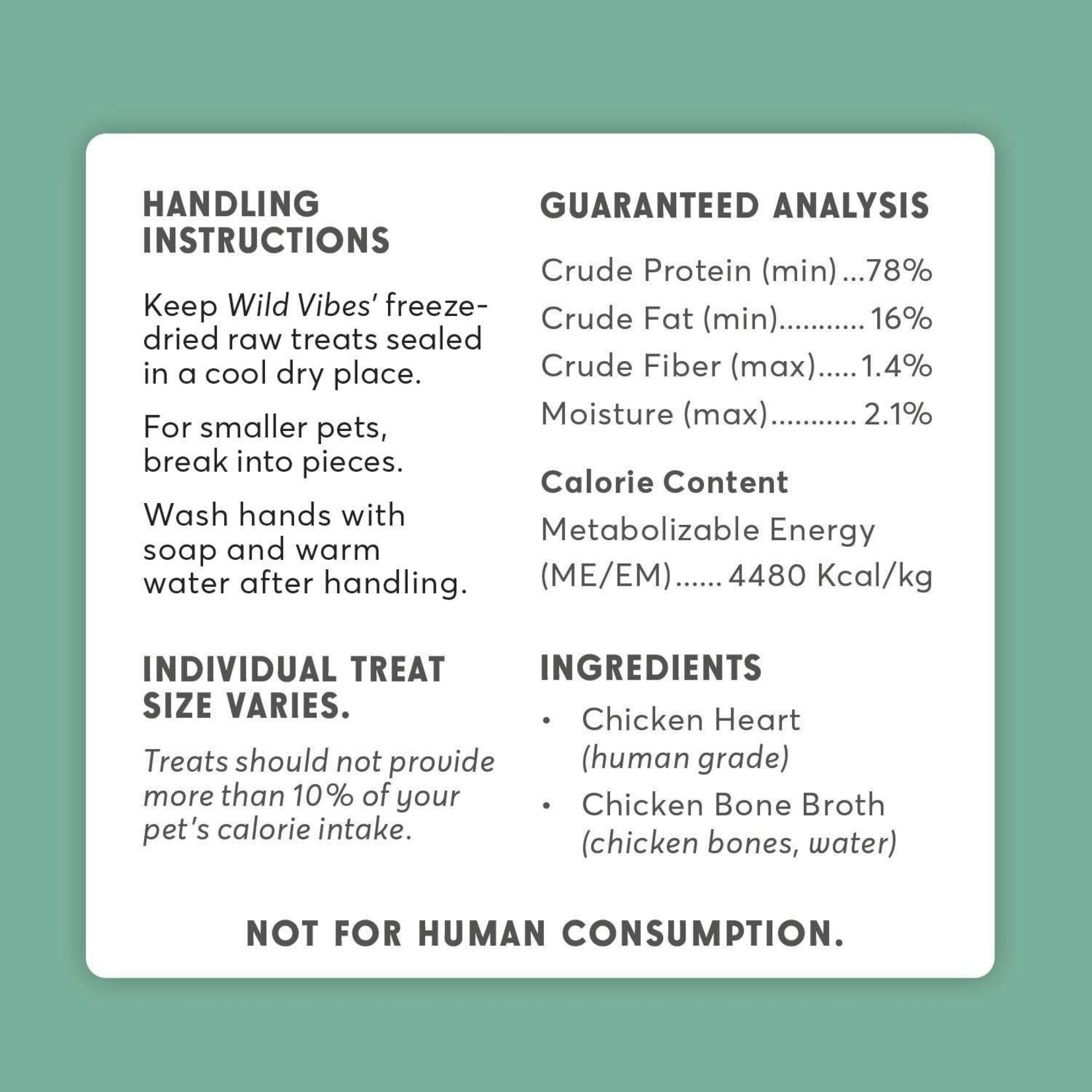 Wild Vibes Wild Vibes - Chicken Heart & Bone Broth Treats - 68g