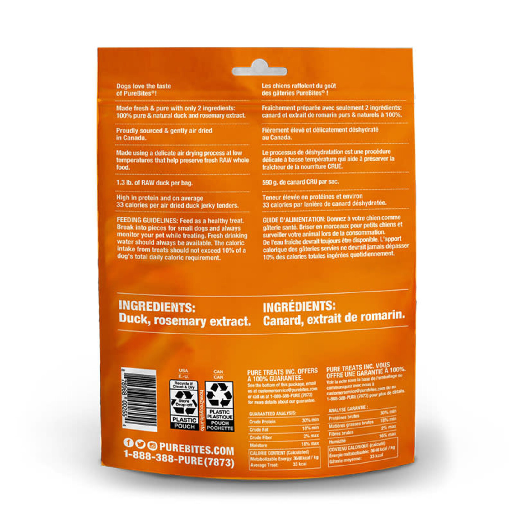 Purebites - Lanières de Canard - 156g