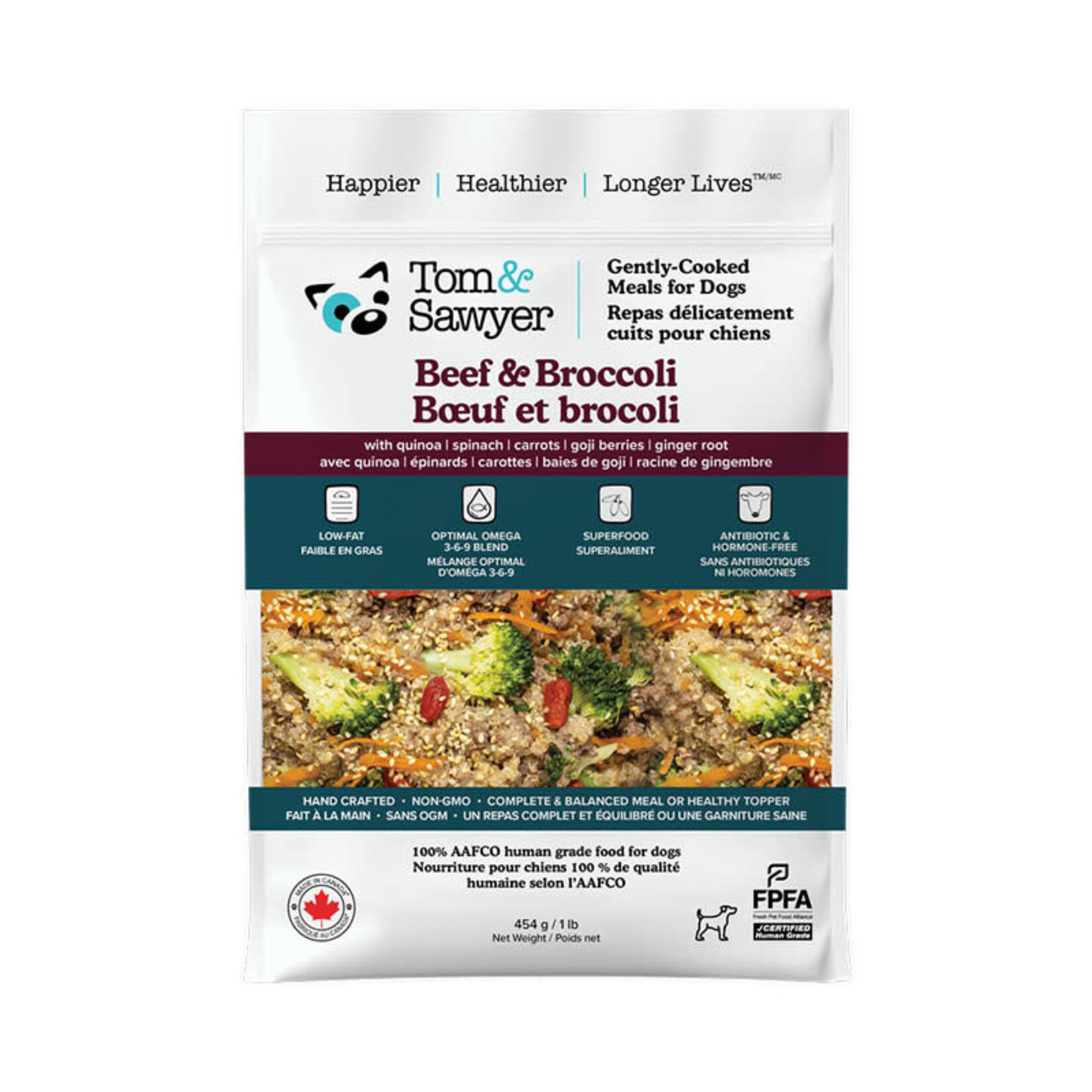 Tom & Sawyer Tom & Sawyer - Dog - Gently Cooked - Beef & Broccoli - 1lb