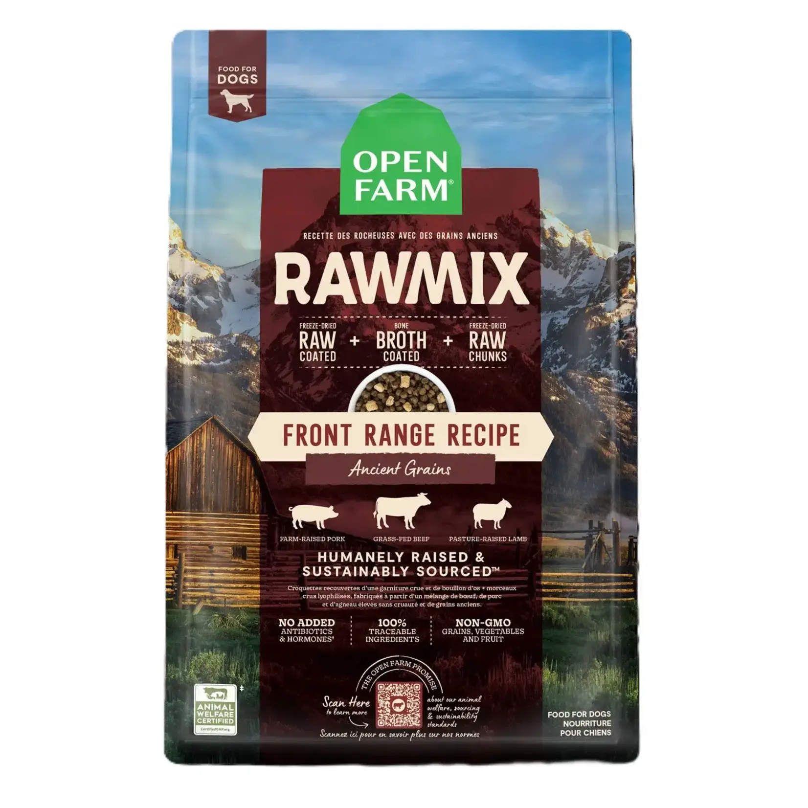 Open Farm RAWMIX - Recette Front Range aux céréales anciennes