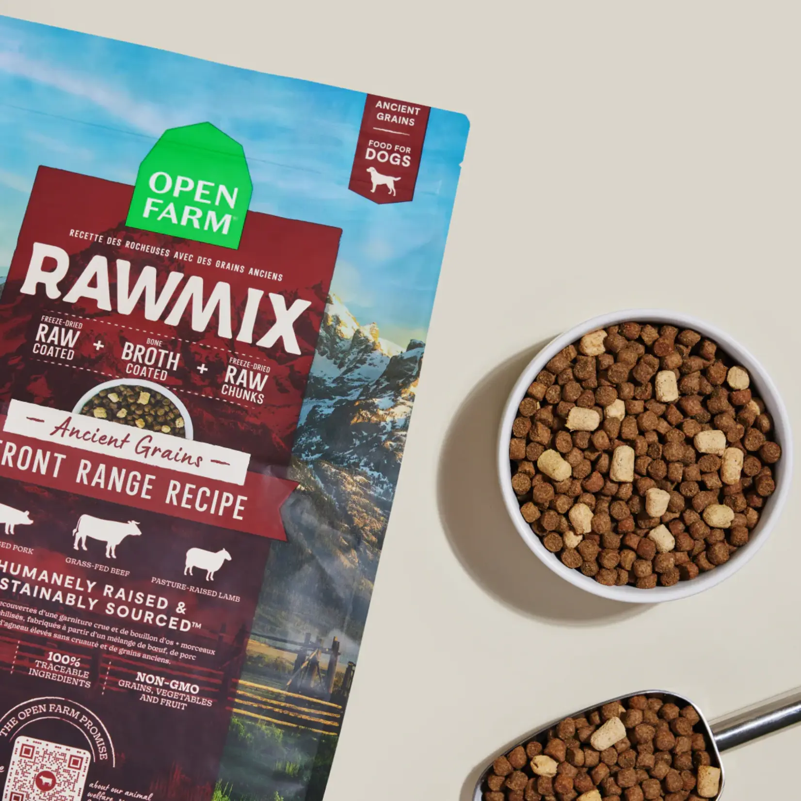Open Farm RAWMIX - Recette Front Range aux céréales anciennes