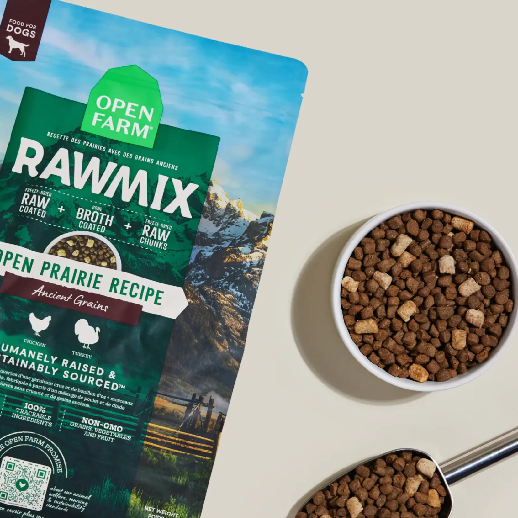 Open Farm RAWMIX - Recette Open Prairie aux céréales anciennes