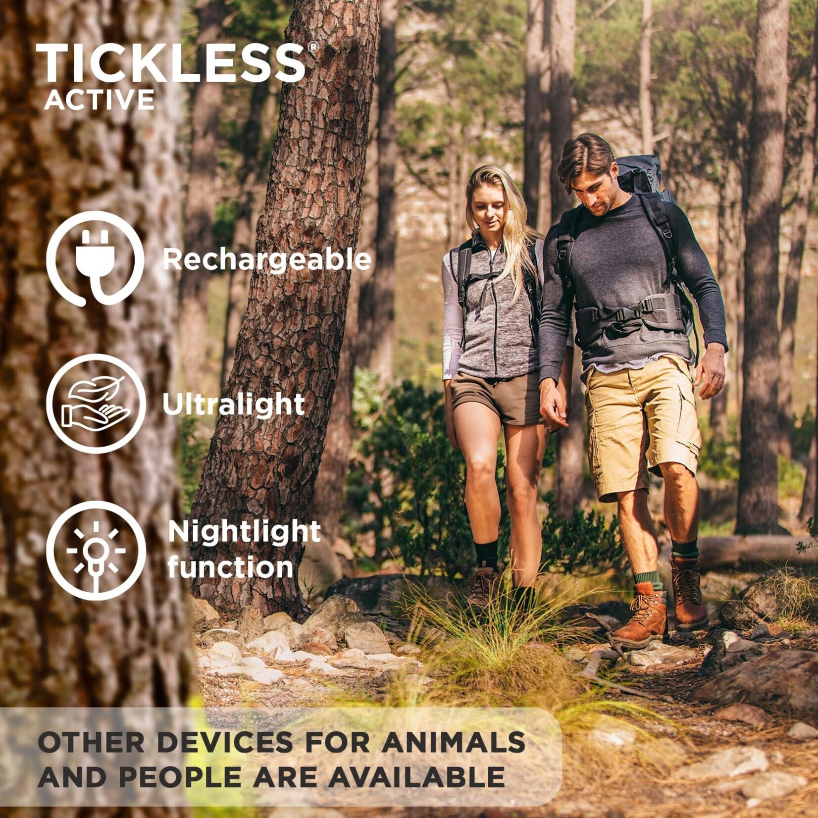 Tickless Tickless - Active - Répulsif à tiques ultrasonique rechargeable