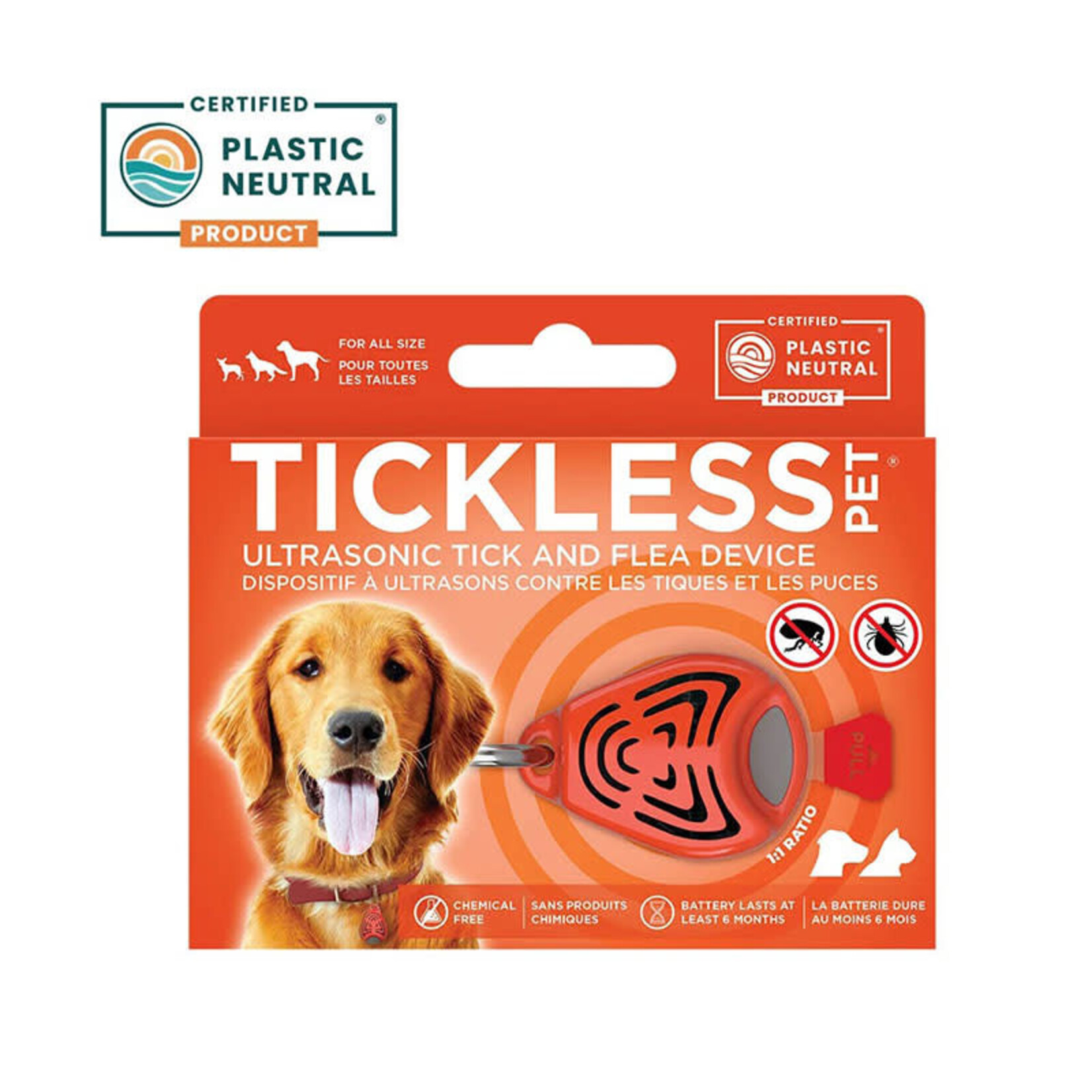 Tickless TICKLESS - Ultrasonic Tick and Flea Repellent - Orange