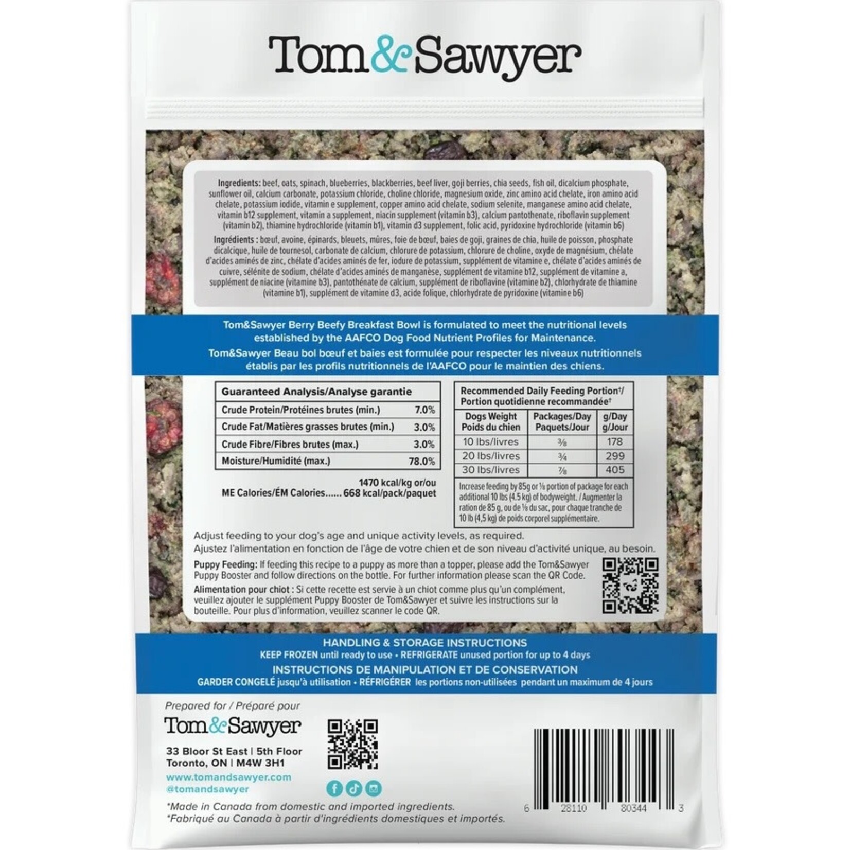 Tom & Sawyer Tom & Sawyer - Dog - Berry Beefy Breakfast - 1lb