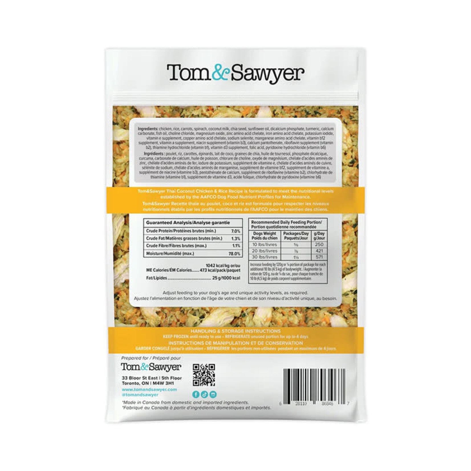 Tom & Sawyer Tom & Sawyer - Gently Cooked - Thai Coconut Chicken & Rice Recipe - 1lb