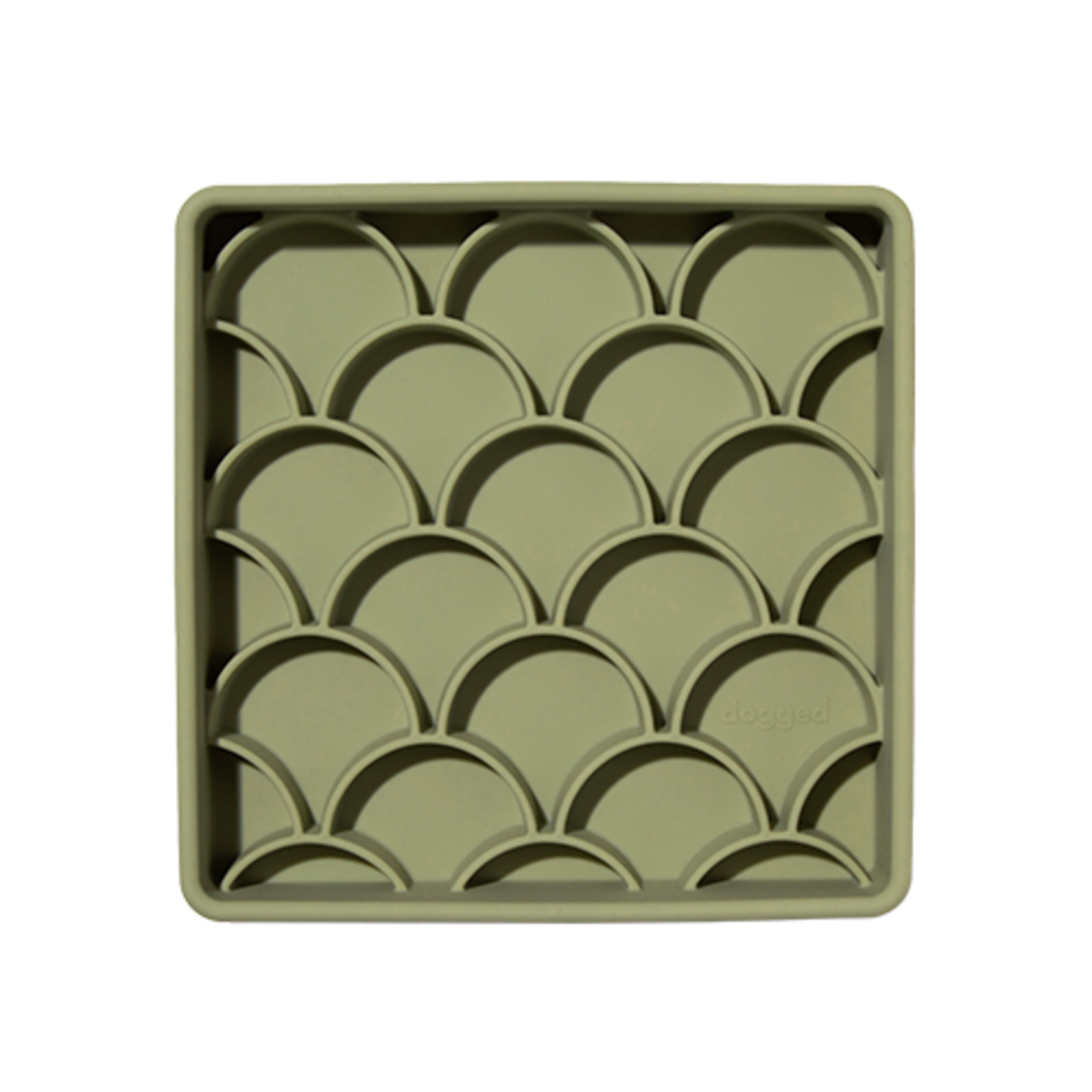 dogged - 3-in-1 Fish Scale Slow Feeder Bowl - Olive