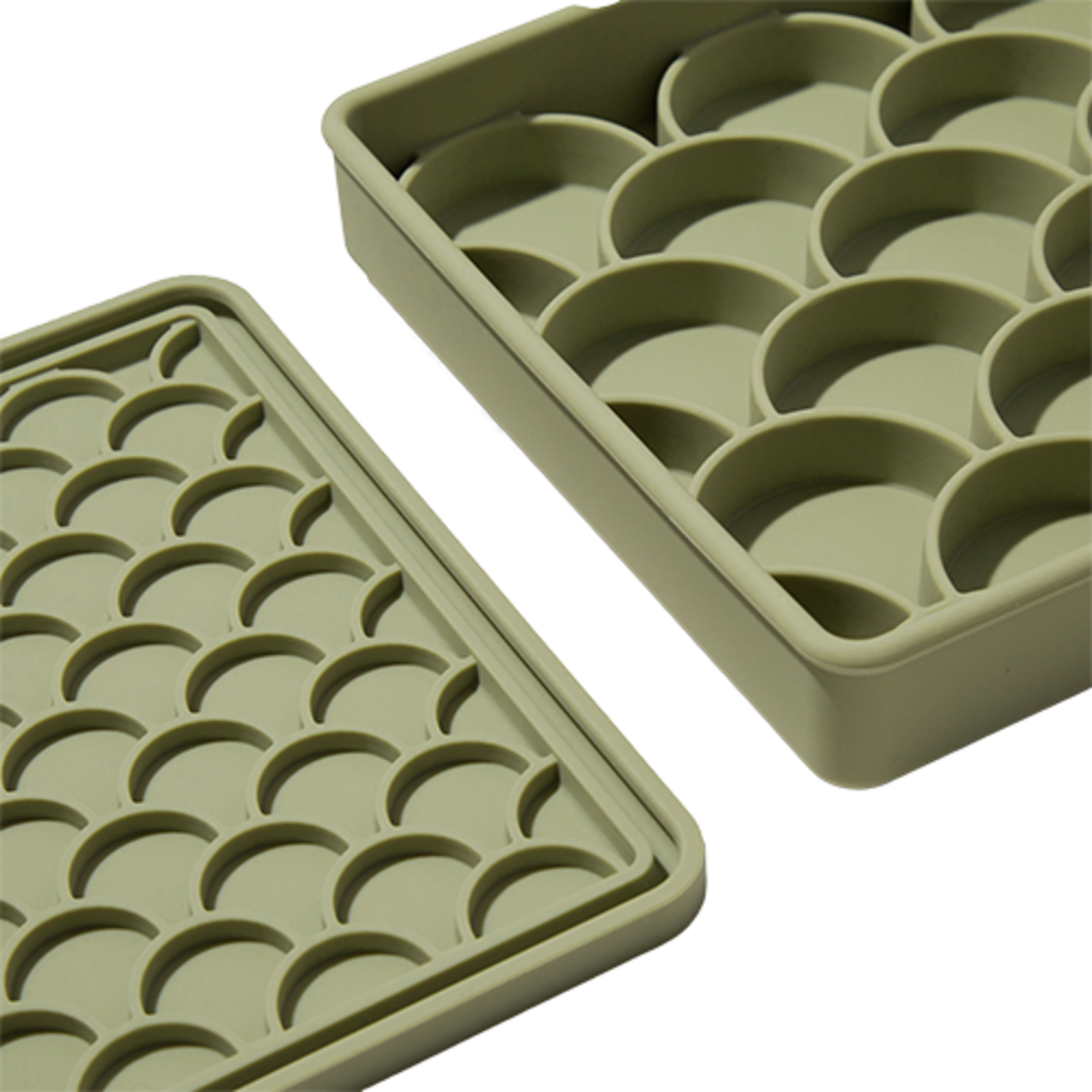 dogged - 3-in-1 Fish Scale Slow Feeder Bowl - Olive