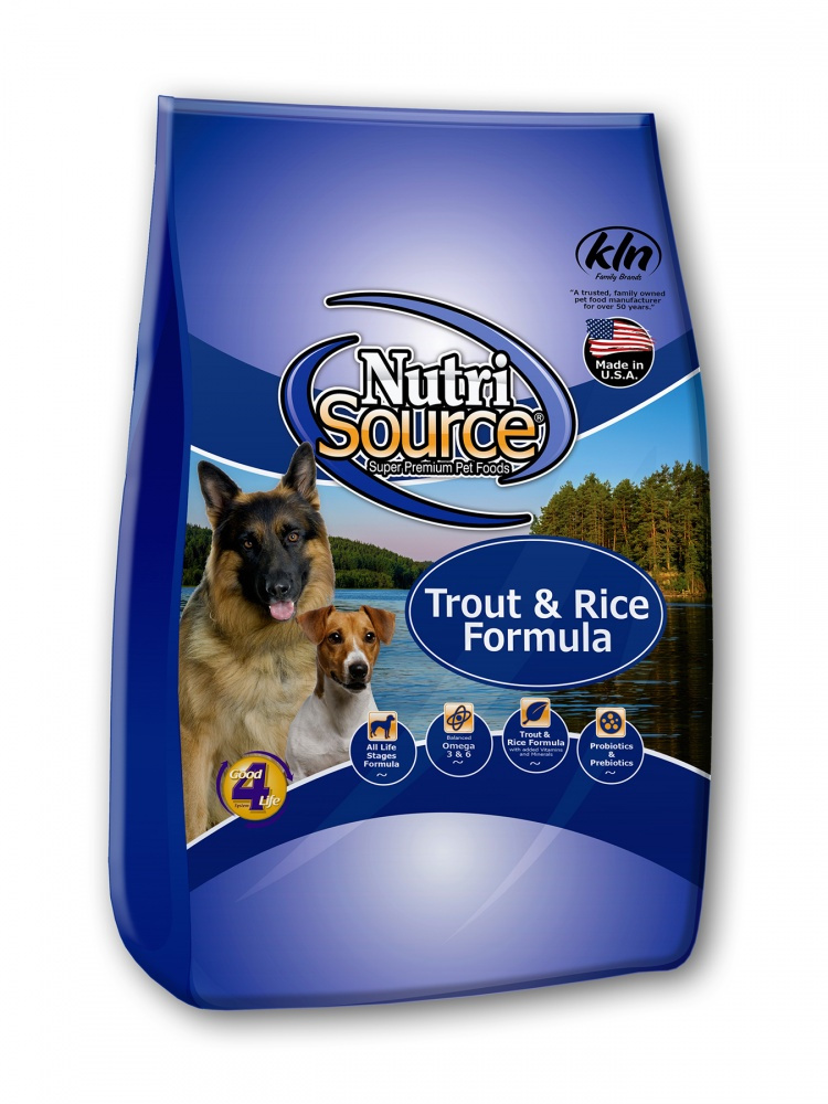 Nutrisource trout and top rice dog food
