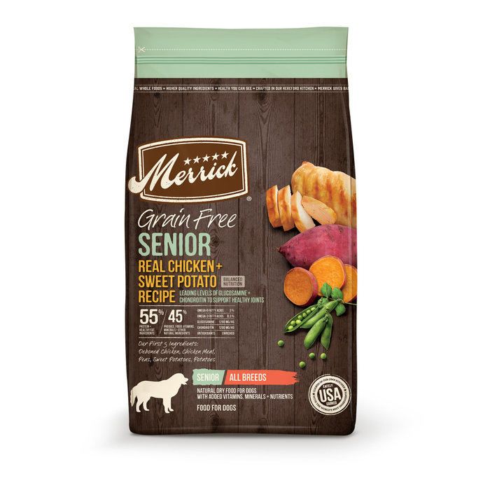 MERRICK PET CARE, INC. Merrick Grain Free Senior Real Chicken & Sweet Potato Recipe Dry Dog Food