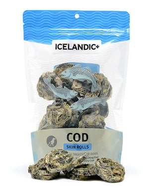  Icelandic+ Cod Skin Rolls Dog Treats 3-oz
