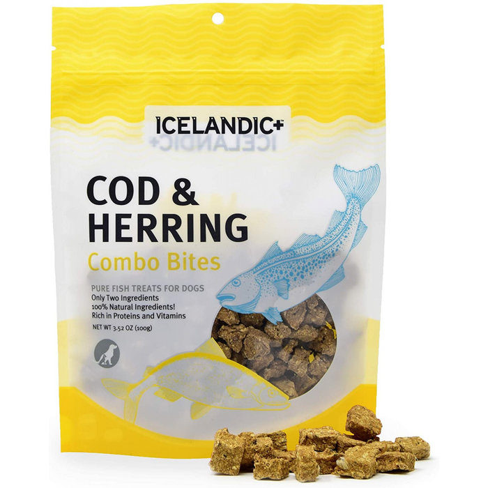 Icelandic+ Cod & Herring Combo Bites Fish Dog Treats 3.5-oz