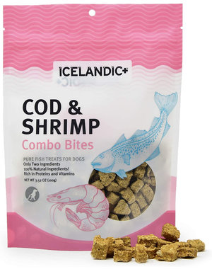  Icelandic+ Cod & Shrimp Combo Bites Fish Dog Treats 3.5-oz