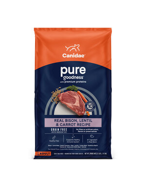 CANIDAE Grain Free PURE Bison, Lentil & Carrot Recipe Dry Dog Food