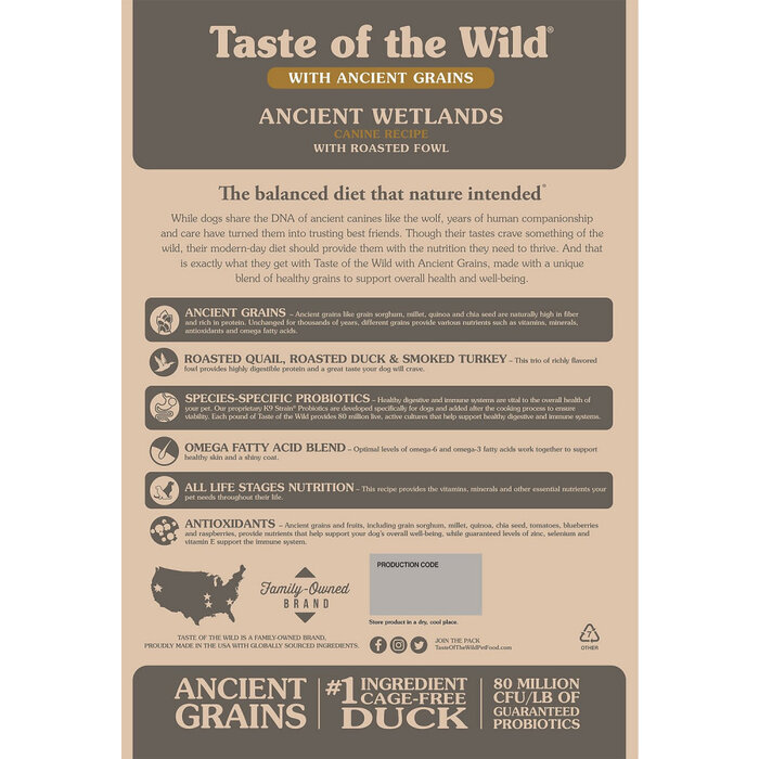 Taste of the Wild Taste of the Wild Ancient Wetlands with Ancient Grains Dry Dog Food