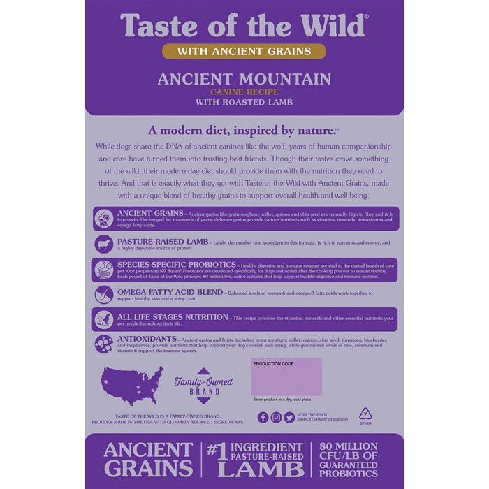 Taste of the Wild Taste of the Wild Ancient Mountain with Ancient Grains Dry Dog Food