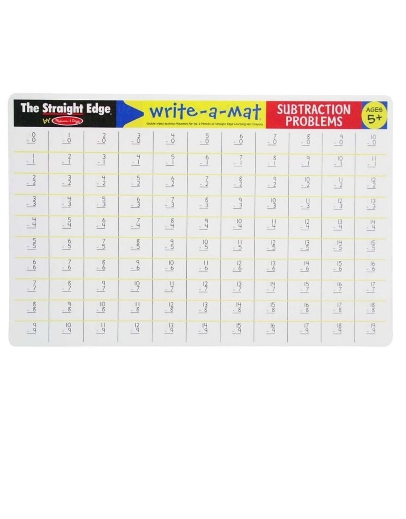 Melissa and Doug Learning Mat - Subtraction Problems