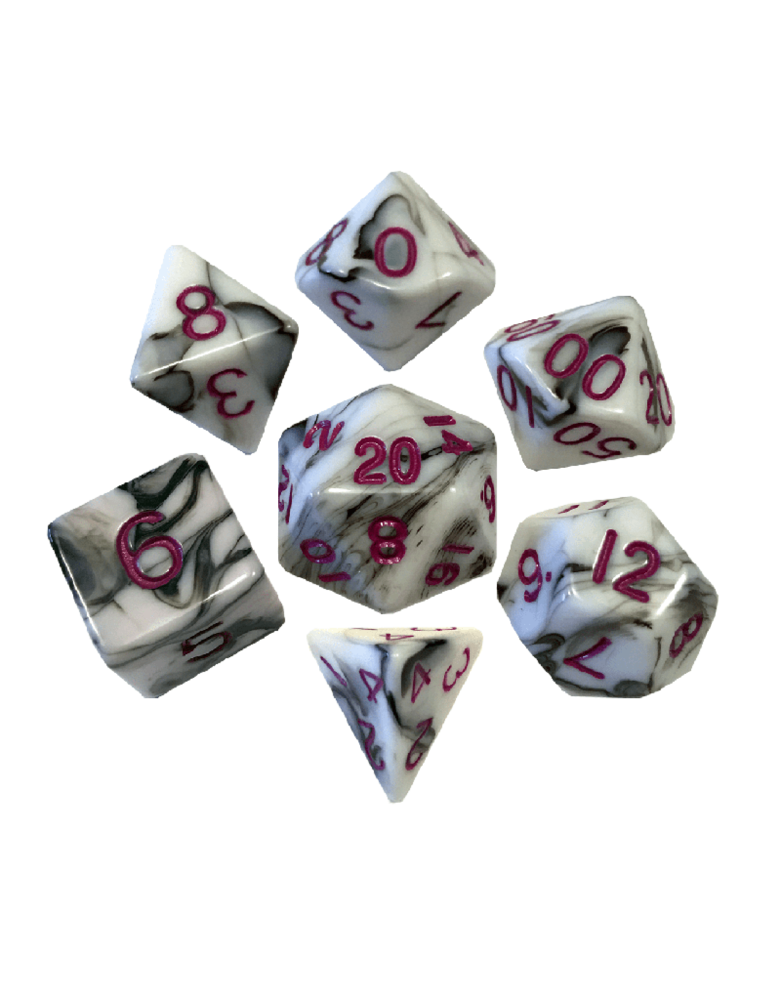 Polyhedral Dice Set: Marble - Purple