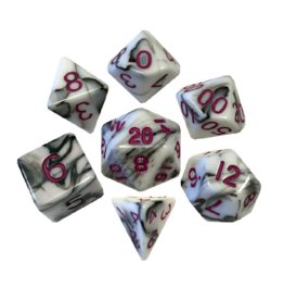 Polyhedral Dice Set: Marble - Purple