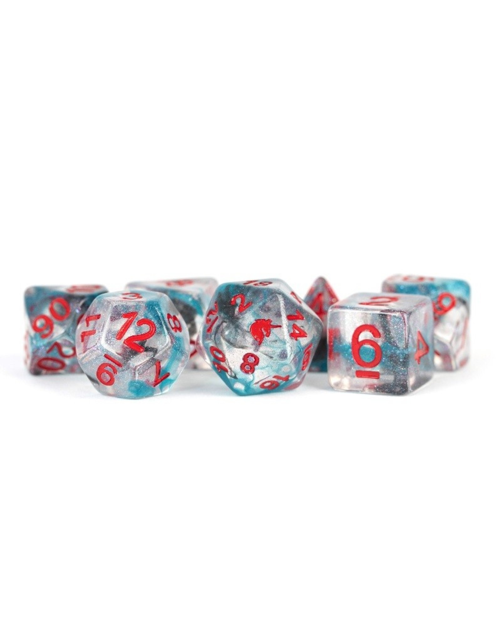 Polyhedral Dice Set: Unicorn - Battle Wounds