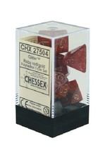 Polyhedral Dice Set: Glitter - Ruby Red w/ Gold