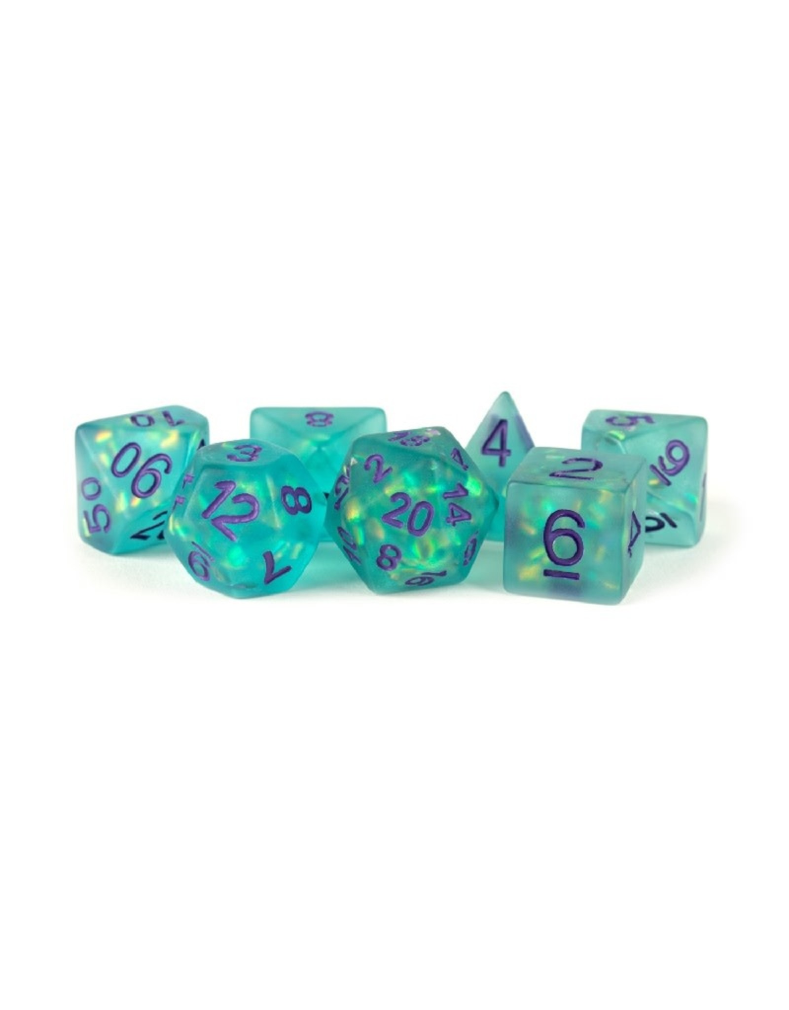 Polyhedral Dice Set: Icy Opal - Teal w/Purple