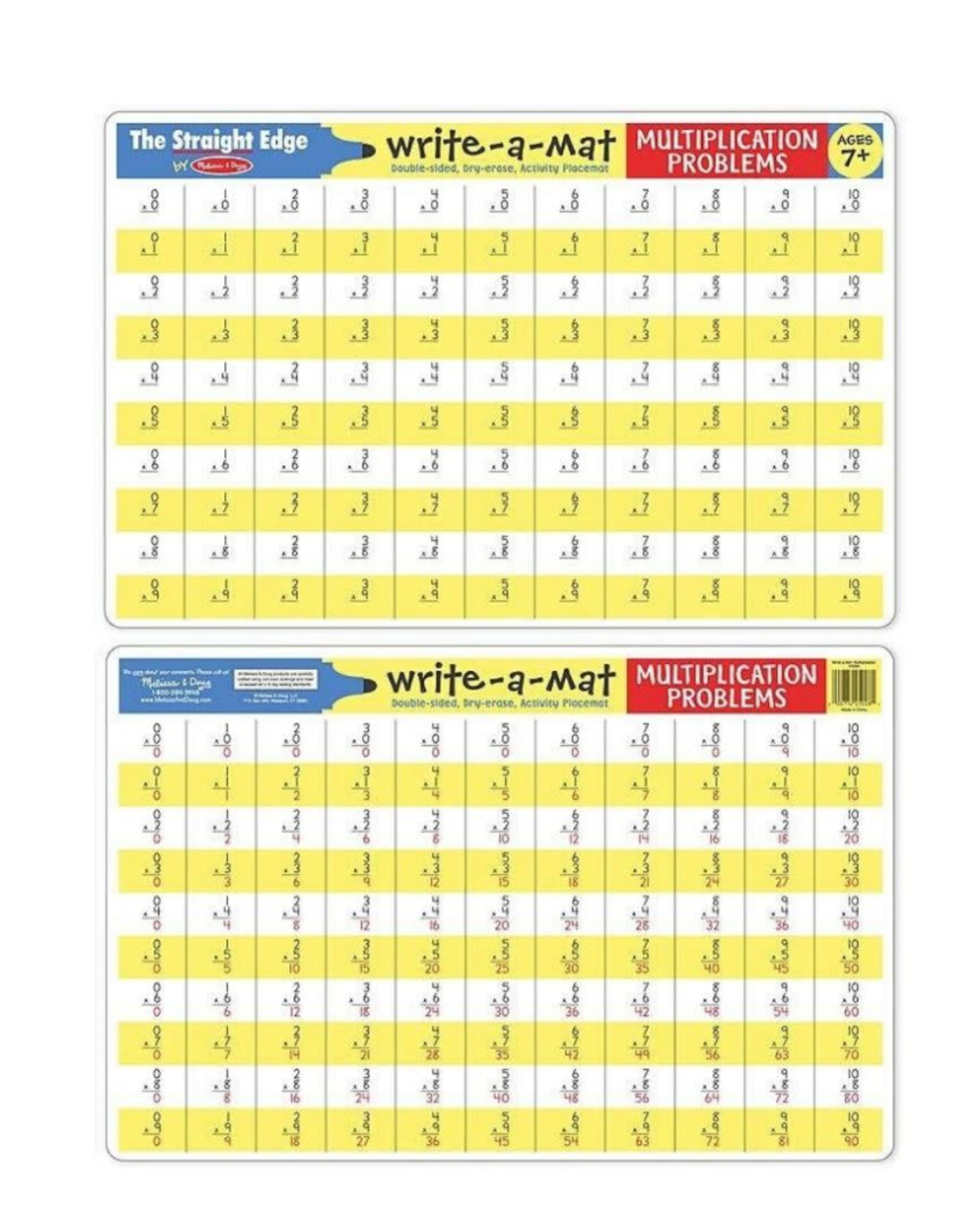 Melissa and Doug Learning Mat - Multiplication Problems