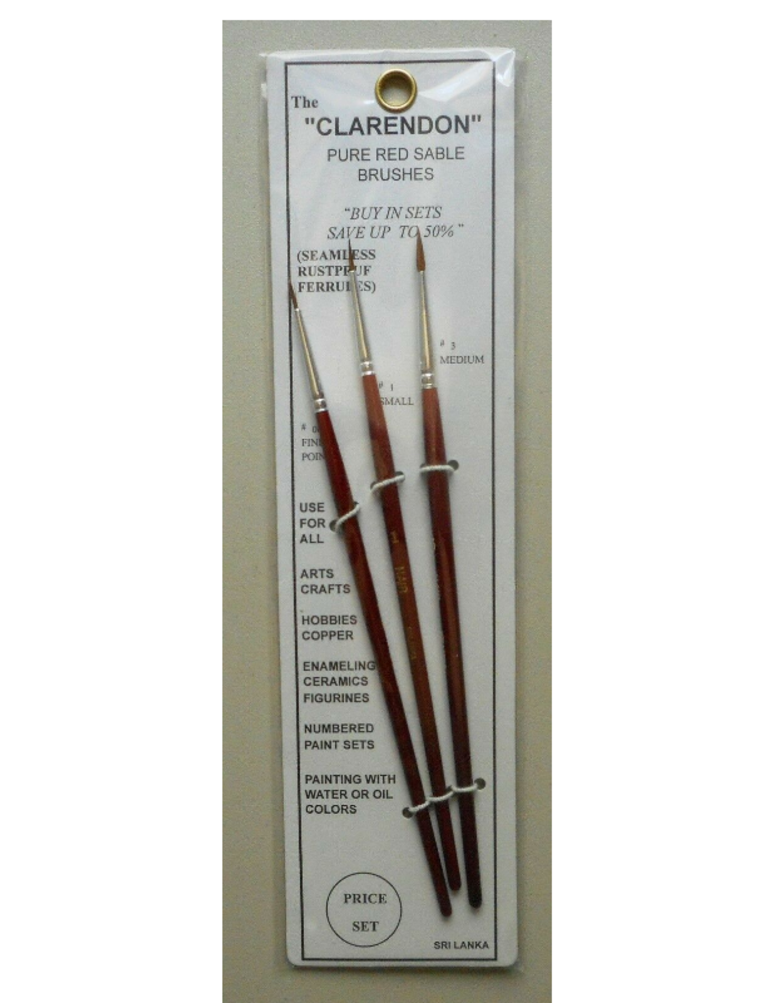 Clarendon Red Sable Brush Set (3 pieces)