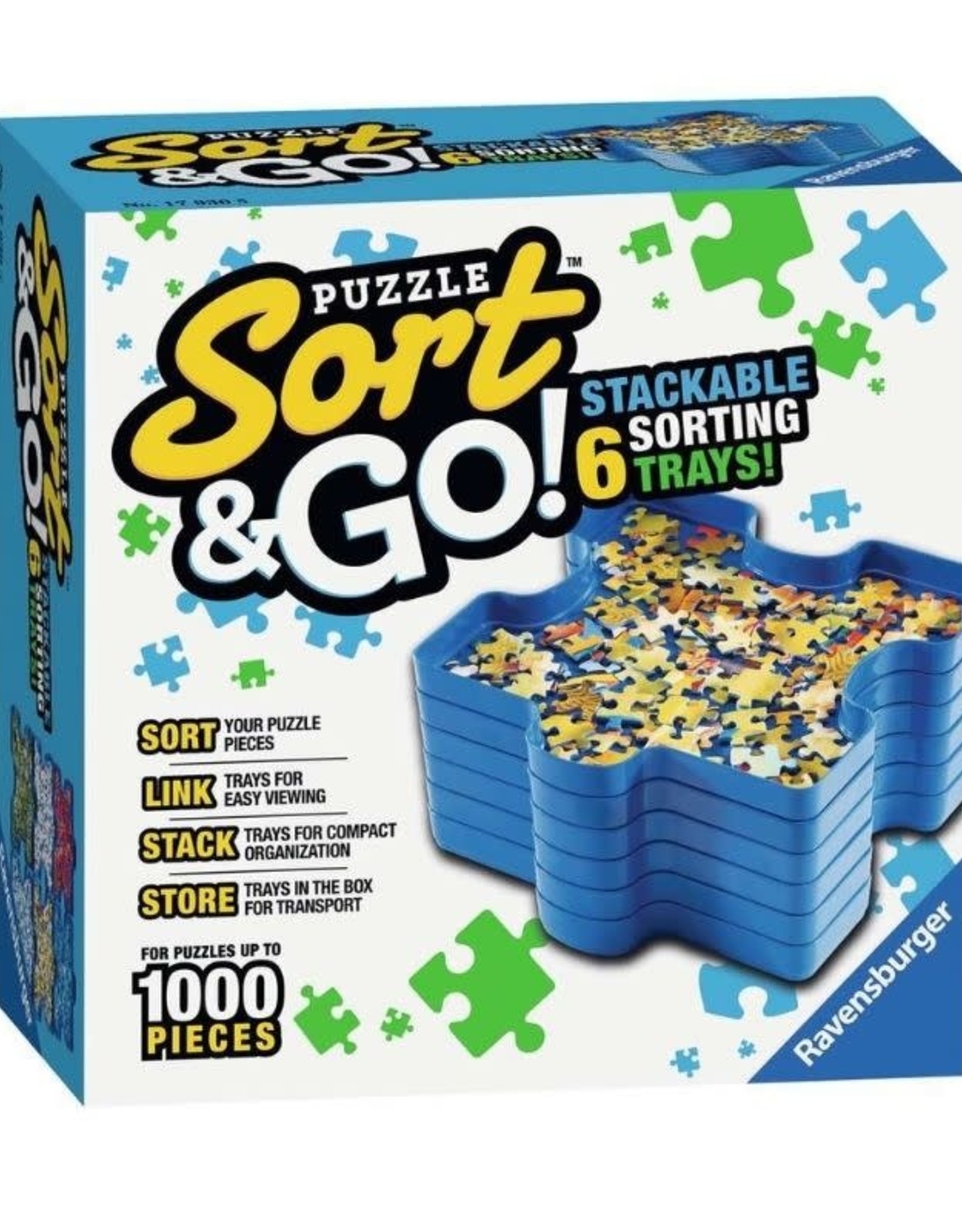Ravensburger Puzzle Sort & Go - Stackable Sorting Trays (6pc set, 1000pc)