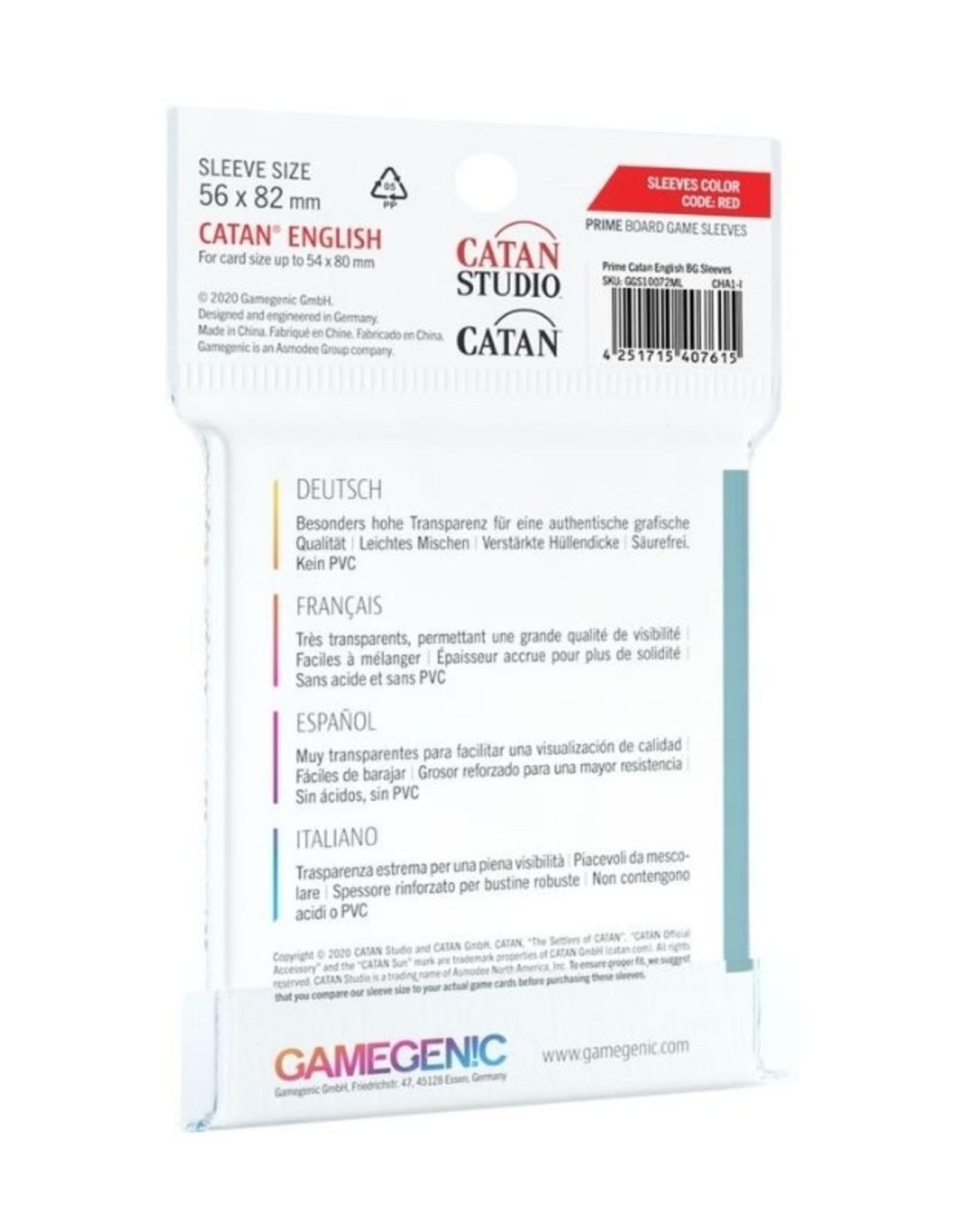 Gamegenic Catan-Sized Sleeves MATTE (56 x 82 mm, 60ct)