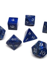 Stone Polyhedral Dice Set: Lapis Lazuli, Signature Font