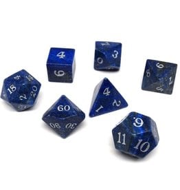 Stone Polyhedral Dice Set: Lapis Lazuli, Signature Font