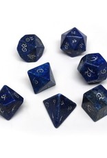 Stone Polyhedral Dice Set (Lapis Lazuli, Elven Font)