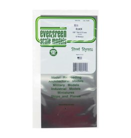 Evergreen Scale Models Polystyrene Sheet - Black (.030"/.75 mm, 2 pieces)