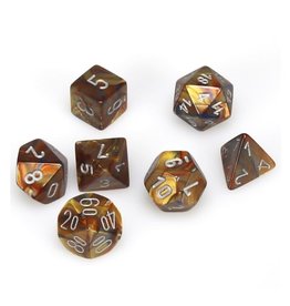 Polyhedral Dice Set: Lustrous Gold w/Silver