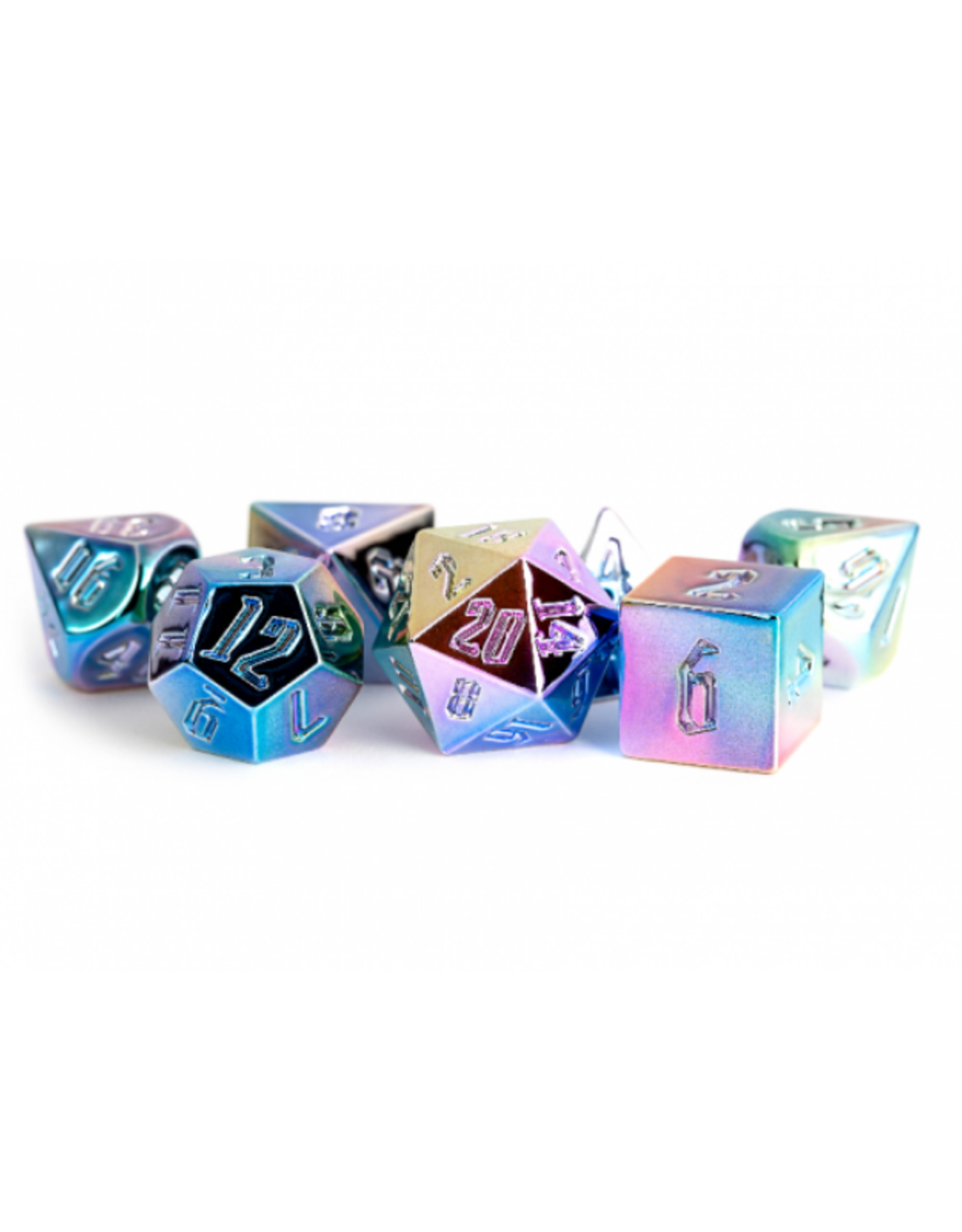 Polyhedral Metal Dice Set (Aegis Rainbow Uninked)