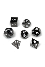 Metal Polyhedral Dice Set (Gunmetal w/White Signature)