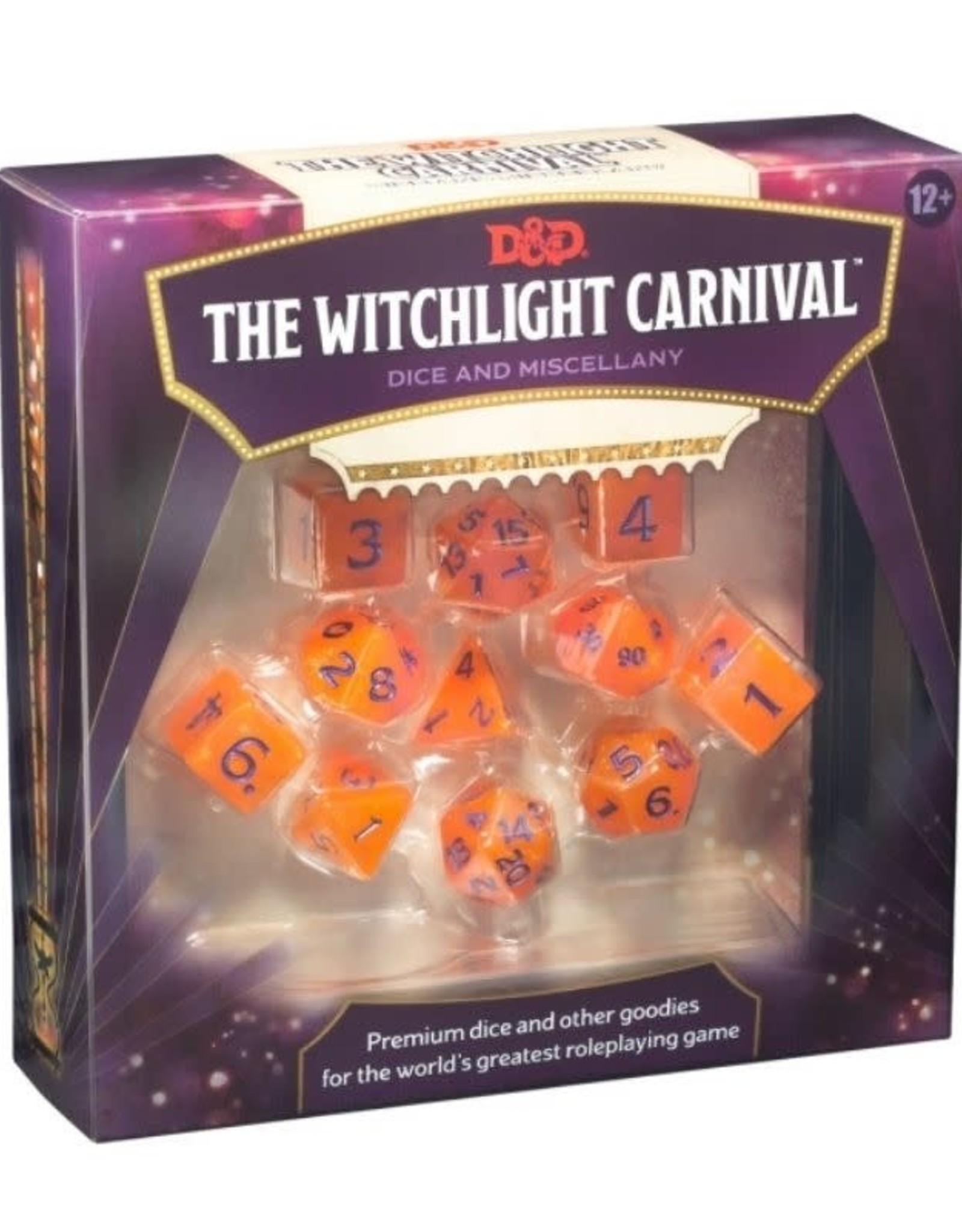 forstørrelse mens Byen Witchlight Carnival Dice Set (11 Dice Polyhedral Set) - Family Fun Hobbies