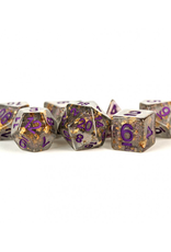 Polyhedral Dice Set: Gray w/Gold Foil, Purple