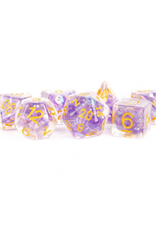 Polyhedral Dice Set: Resin Pearl - Purple w/Gold