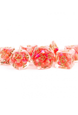 Polyhedral Dice Set: Resin Pearl - Red w/Copper