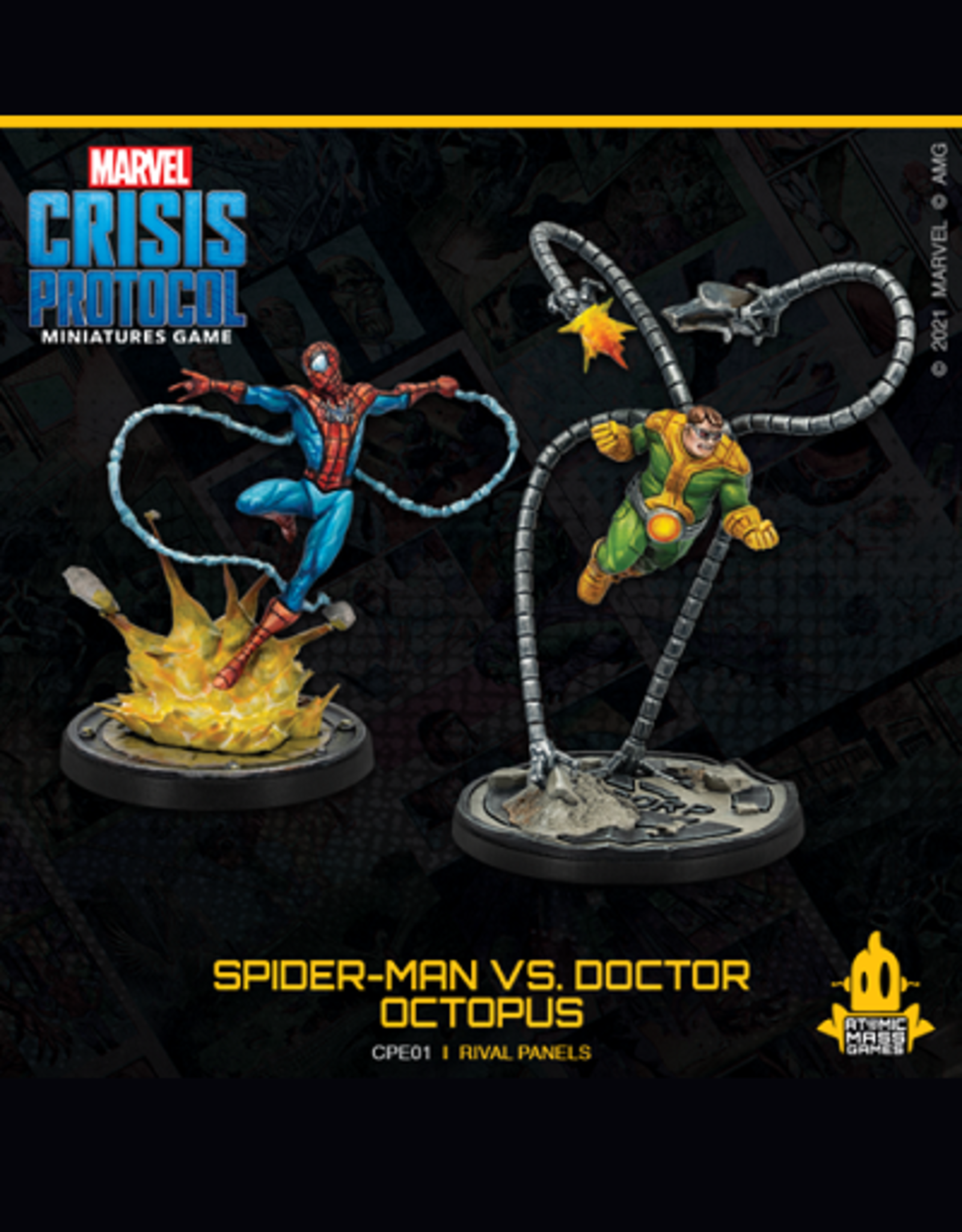 Painéis rivais do Asmodee Marvel Crisis Protocol: Spider-Man vs Doctor  Octopus Board Game em inglês