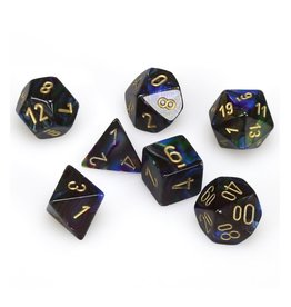 Polyhedral Dice Set: Lustrous Shadow w/Gold