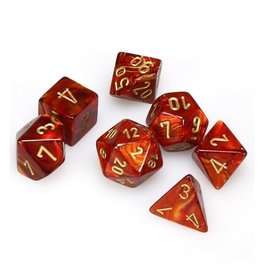 Polyhedral Dice Set: Scarab Scarlet w/Gold