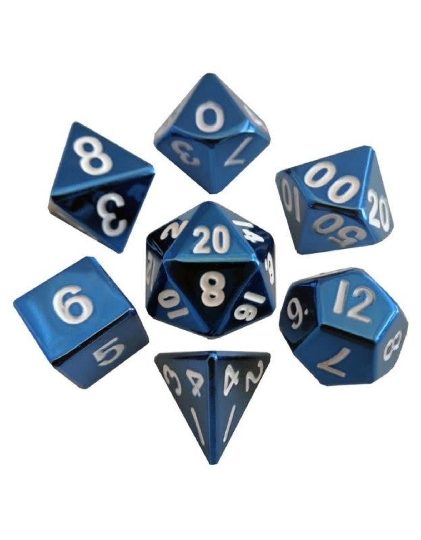 Polyhedral Metal Dice Set (Blue)