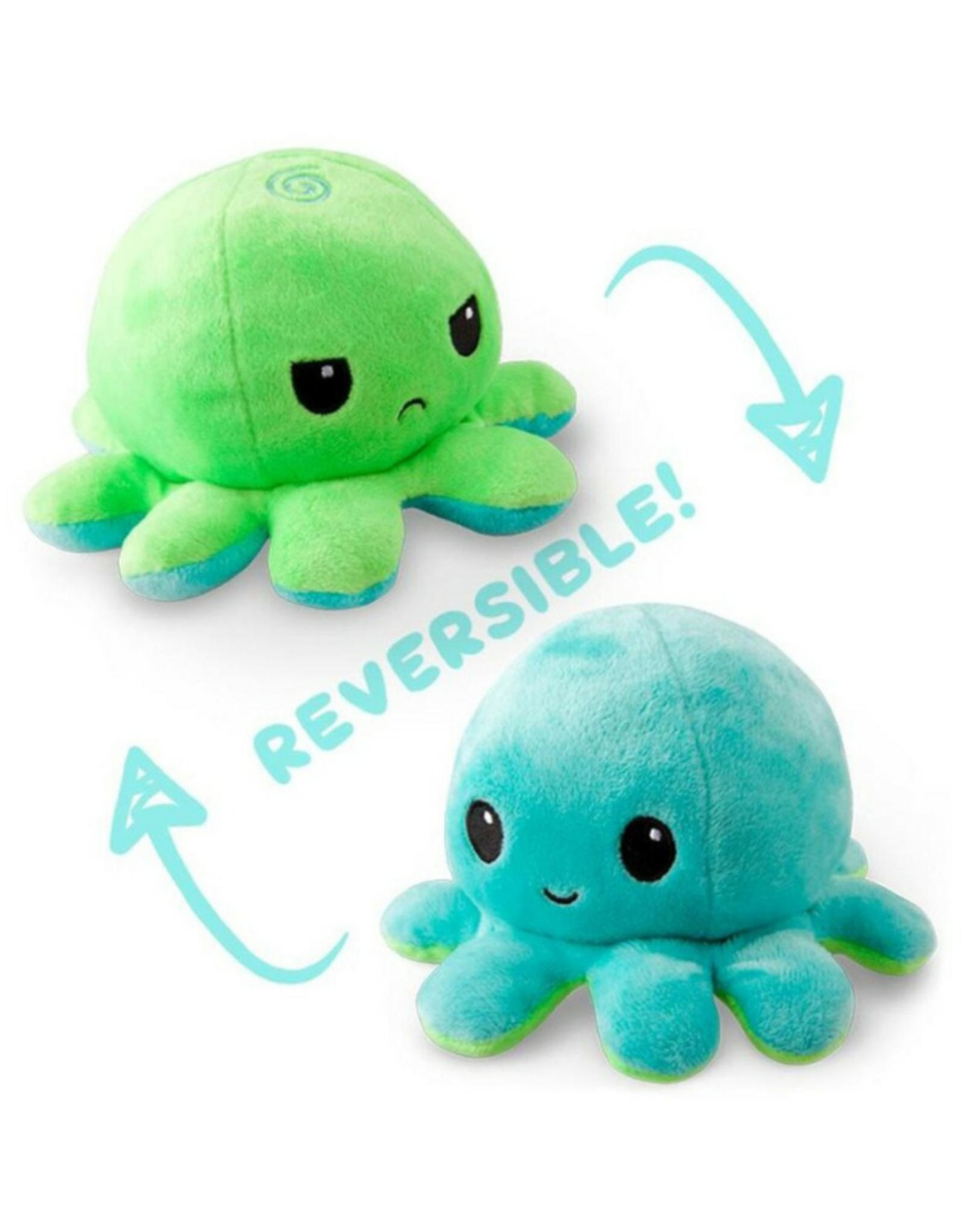 TeeTurtle Reversible Octopus Mini Plush: Green/Aqua