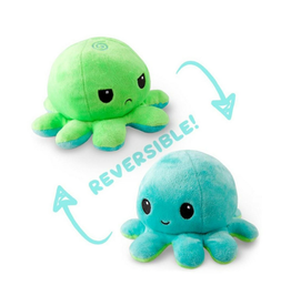 TEETURTLE Reversible Octopus Mini Plush (Green/Aqua)