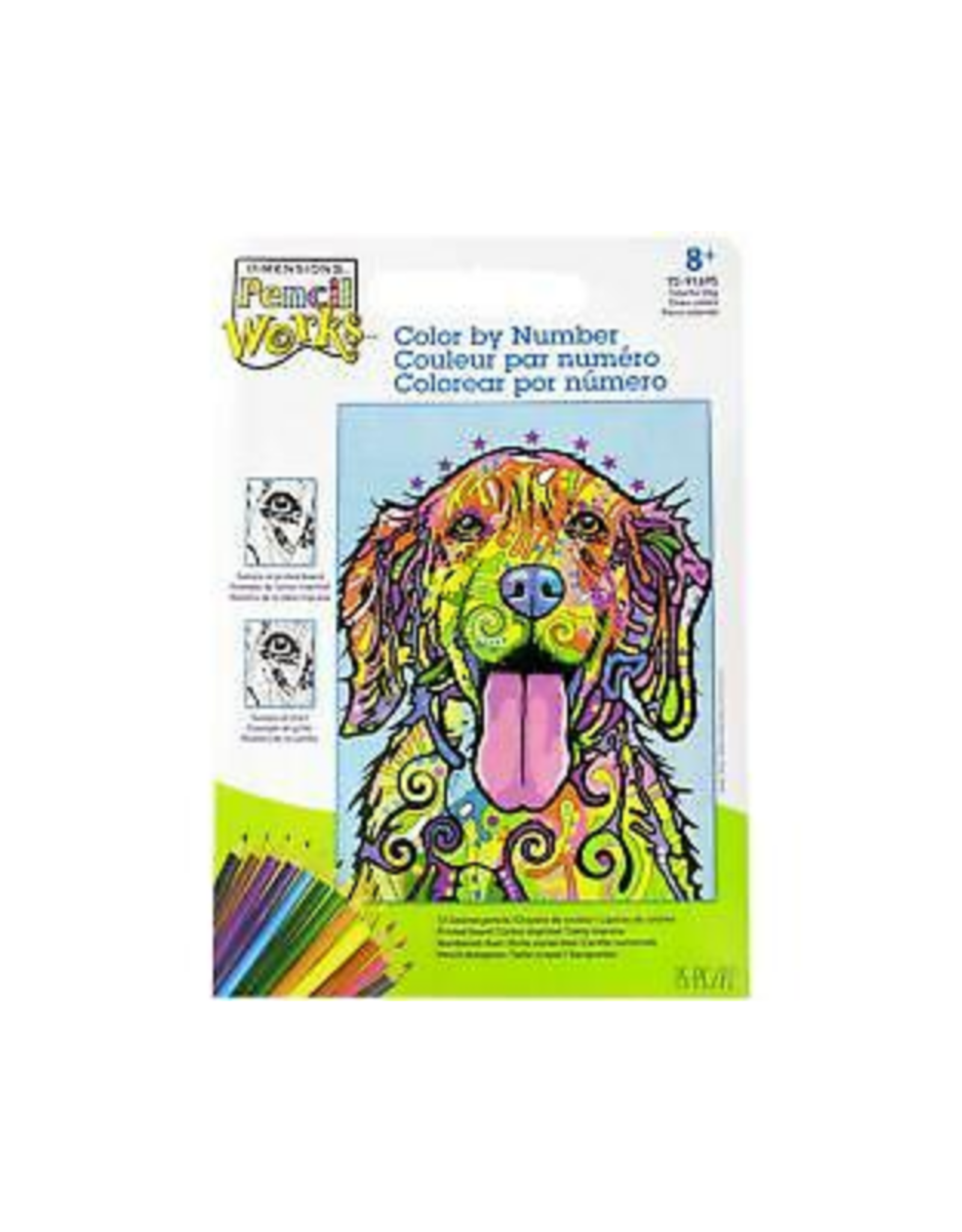 Dimensions Colorful Dog - Pencil by Number
